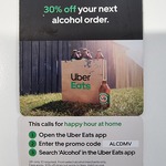 [NSW, VIC] 30% off Alcohol Order (Delivery & Service Fee apply) @ Uber Eats