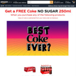 Free NEW Coca-Cola No Sugar 250ml When Purchased with Participating Products @ Amazon AU