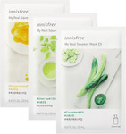 Innisfree My Real Squeeze Face Masks 3 Pack (Manuka Honey, Green Tea, Cucumber, Tea Tree, Rose + More) $3 Delivered @ AZAU