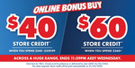 Bonus $60 Store Credit with $360 Spend, $40 Store Credit with $240-$359.99 Spend (Online Only, Exclusions Apply) @ The Good Guys