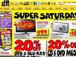 20% off Blu-Ray/DVDs & CDs at JB Hi-Fi on Staurday