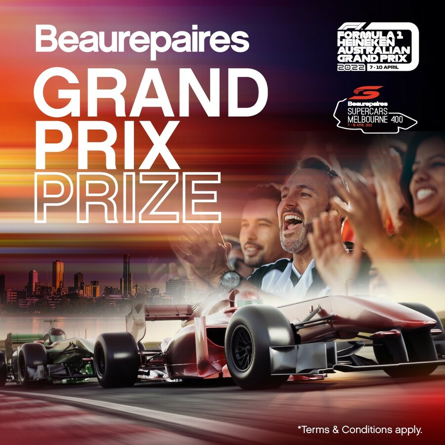 Win 4 4Day Park Pass Tickets to The Australian Grand Prix & 4 Goodyear