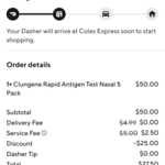 [DashPass] Clungene Rapid Antigen Tests (5 Pack) $27.50 Delivered @ Coles Express via DoorDash