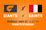 [NSW] 4 Free Tickets to AFL GWS Giants Vs St Kilda Saints at GIANTS Stadium (May 21st, 4:40pm) @ Spinzo