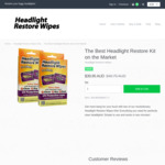 Headlight Restore Wipes 2-Pack $31.96 + Free Delivery @ Headlight Restore Wipes