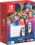 Nintendo Switch - OLED Model (White) + Mario Kart 8 Deluxe + Online Individual 3-Month Membership $449 C&C @ The Good Guys