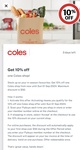 10% off One Coles Shop @ Flybuys App