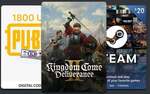 Win a Key for Kingdom Come Deliverance 2, a $20 USD Steam Gift Card, or a PUBG Mobile 1800 UC Gift Card from Premium CD Keys