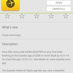 Save $50 on Expedia Mobile Android App When Spending over $200