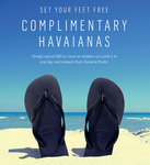 Spend $80+ on Level 1 Westfield Sydney in a Single Day and Get Free Black Havianas