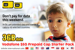 Vodafone $50 Prepaid Cap Starter Pack with 3GB Data $19.98 Delivered @ Ozstock
