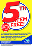 Buy 4 Full Priced Products & Get The 5th Item Free @ Masters [Northland, VIC]
