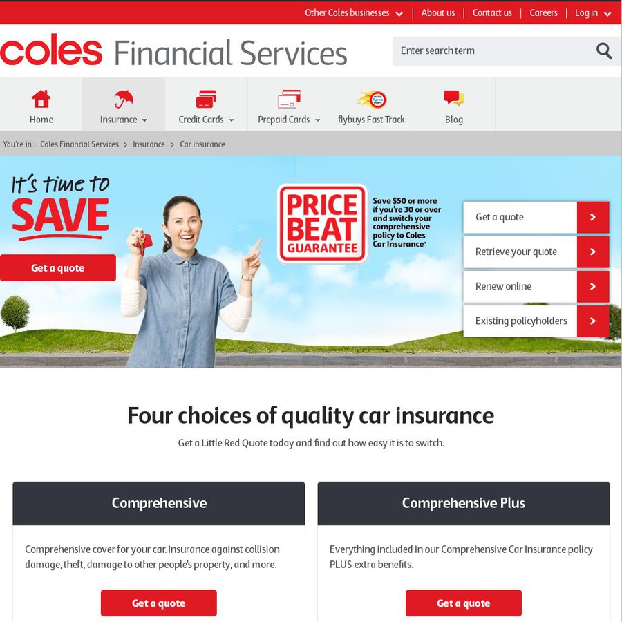 Coles Car Insurance Retrieve A Quote