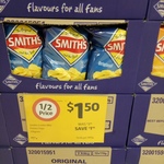 Coles Grand Final Food/Junk Food Sale - 170g Smiths Crinkle BBQ Potato Chips 1/2 Price = $1.50