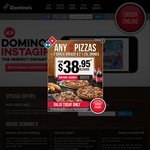 Domino's [Pick up] Any 3 Pizzas + Garlic Bread, 1.25l Drink $24.95