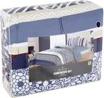 Reversible Comforter Set Qb Blue Stripe & Geo Each $8.75 @ Woolworths