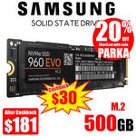 [eBay Plus] Samsung 960 EVO 500GB M.2 NVMe $211 Delivered ($181 After $30 Cashback) @ OCLDirect eBay