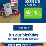 Bonus $10 Woolworths WISH eGift Card with Entertainment Book Purchased Online