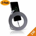 EXINOZ USB-C to USB-A Braided Cable 2 Pack (2m, Grey Colour) $11.98 + Delivery ($0 with Prime/ $39 Spend) @ EXINOZ Amazon AU