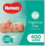 Huggies Baby Wipes 400 Refill $12.95 / $11.01 (Sub & Save + Prime) + Delivery ($0 with Prime / $39+) @ Amazon AU