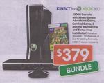 Xbox 360 250GB + Kinect + Kinect Adventures + Carnival Games + 3 Months Gold for $379 @ DSE