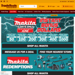 Receive up to 20% Back in Makita Credit with Qualifying Purchases @ TradeTools