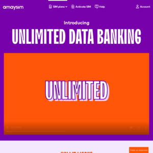 Unlimited Data Banking/Rollover with Any Active Plan (Excludes PAYG) @ amaysim