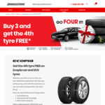 Buy 3, Get The 4th Tyre Free on Ecopia Car and SUV Tyres @ Bridgestone