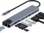 8-in-1 USB C Hub HDMI 4k@60hz, 87W PD, Ethernet, 2 USB Port, SD/TF Card $29.27 Delivered @ Azhizco-AU Amazon AU
