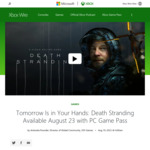 Tomorrow Is in Your Hands: Death Stranding Available August 23 with PC Game  Pass - Xbox Wire