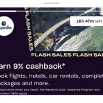 Expedia: 9% Cashback on Flights @ Zip (App Required)
