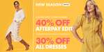 40% off Afterpay Edit, 30% off All Dresses + $9.99 Delivery ($0 with $150 Order) @ dotti