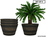 [OnePass] Set of 4 Hercules Decorative Whiskey Barrel Planters - Brown $15.60 Delivered @ Catch