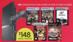 PS2 Playstation + 1 game - $148; XBox360 Pro bundle - $376 @ BigW