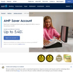 Earn up to 5.4% p.a. Interest on Balance up to $250,000 ($1,000/Month Min Deposit Required) @ AMP Saver Account
