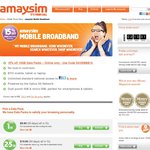 Amaysim 15% off Prepaid Mobile Broadband 10GB Data Pack - $84.91
