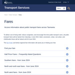 [TAS] Half Price Fares on All Public Transport (Bus & Ferries) @ Tasmanian Government