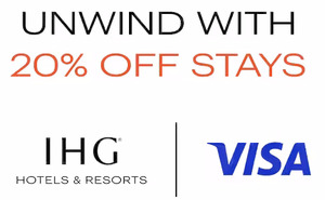 Pay with VISA Card for 20% off Best Flexible Rate across Asia-Pacific (Free IHG One Rewards Membership Req'd) @ IHG Hotels