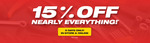 15% off Nearly Everything Online & in-Store (Exclusions Apply) + Delivery ($0 QLD C&C/ in-Store / $99 Order) @ C&L Tool Centre