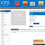 Genuine Canon Ink Cartridge PG510 $13, CL511 $15, PGI525 $11 and CLI526 $11 from CPL Ink& Toner