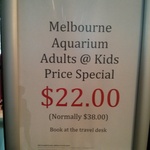 Melbourne Aquarium, Adults @ Kids Prices, Tickets - $22.00 (Save $12.60)