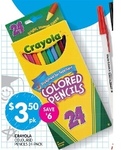 Crayola Coloured Pencils 24-Pack $3.50 Save $6 BigW