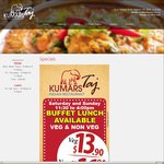 Kumars Taj: Buffet Lunch (Indian) - Veg ($13.90) & Non-Veg ($16.90) - Sydney