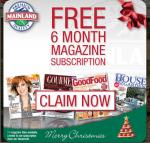 Free 6 Month Magazine Subscription 11 Titles - Buy 4 X 1KG Blocks of Colby or Tasty, Mainland