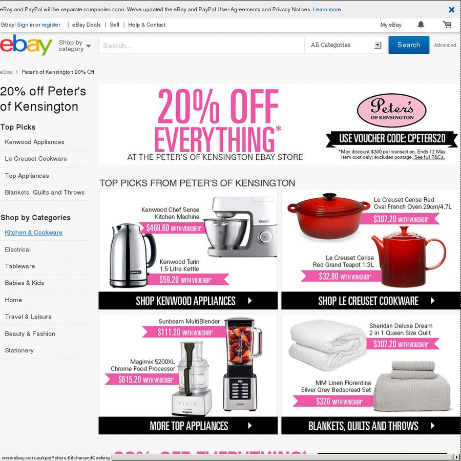 20 Off Everything At Peters Of Kensington Ebay Ozbargain 20 Off Everything At Peters Of Kensington Ebay Ozbargain