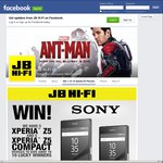 Win 1 of 5 Sony Xperia Z5 or 1 of 5 Sony Xperia Z5 Compact Phones from JB Hi-Fi
