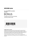 MYER One: $10 Bonus MYER Gift Card with $100 MYER Gift Card Purchase