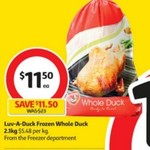 ½ Price Luv A Duck Whole - 2.1kg $11.50 ($5.48 Per Kg) @ Coles 24/5