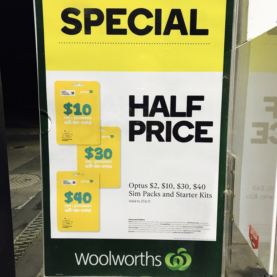 Optus Prepaid Starter Packs $2/ $10/ $30/ $40 for Half Price