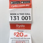 $20 off First Ride with Rydo